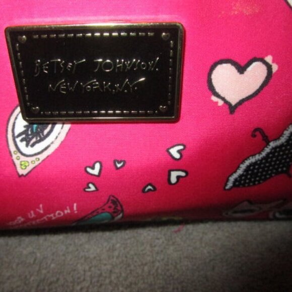 Y2K Vtg Betsey Johnson Summer Fun Makeup Case Cat Eyes Toiletries Travel Bag UPF - Picture 2 of 12